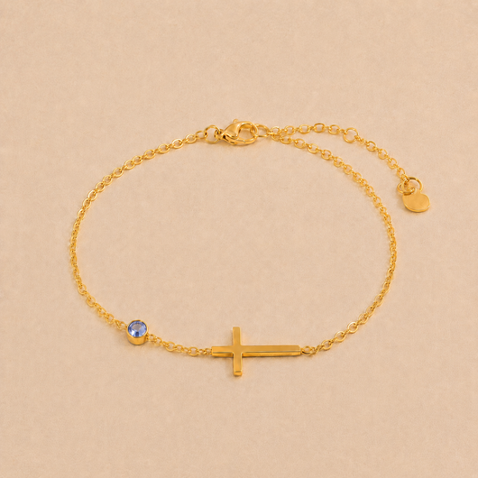 Womens Stainless Steel Cross Bracelet