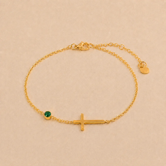 Womens Stainless Steel Cross Bracelet