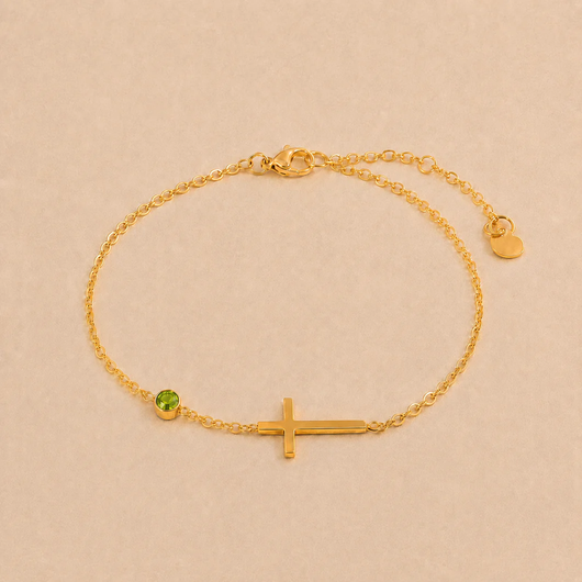 Womens Stainless Steel Cross Bracelet